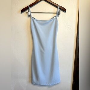 Nasty Gal open back bodycon dress in sky blue. Size 8